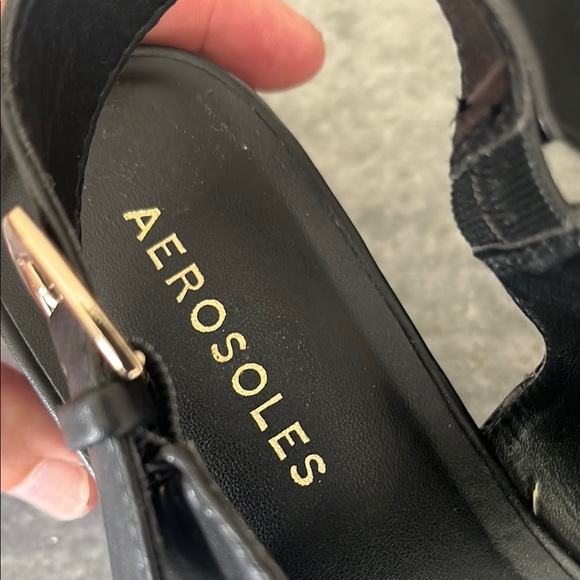 Aerosoles Black Wedge Willa  Sandals 8.5 Size - Picture 3 of 8